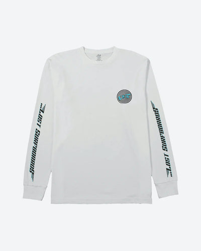 Team Lost Long Sleeve Tee White With Cyan